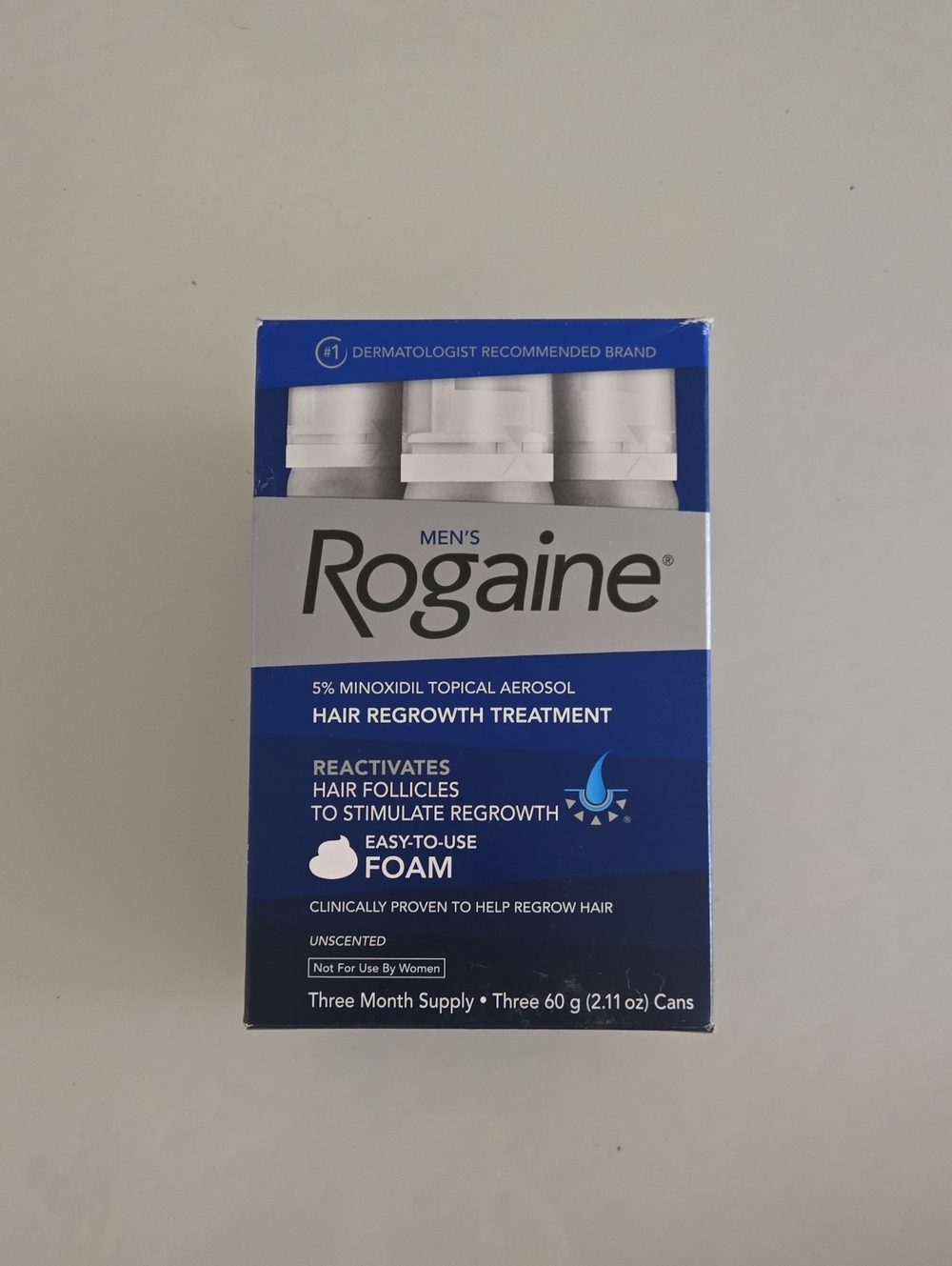 Rogaine Men’s Hair Regrowth Foam - Unscented Blue